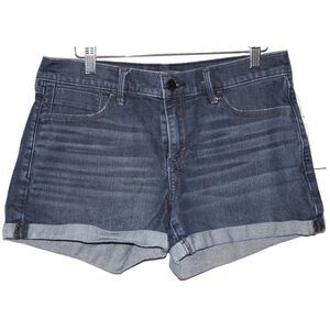 Womens Abercrombie & Fitch Blue Denim Distressed Mid Rise Jean Shorts Size 27 4